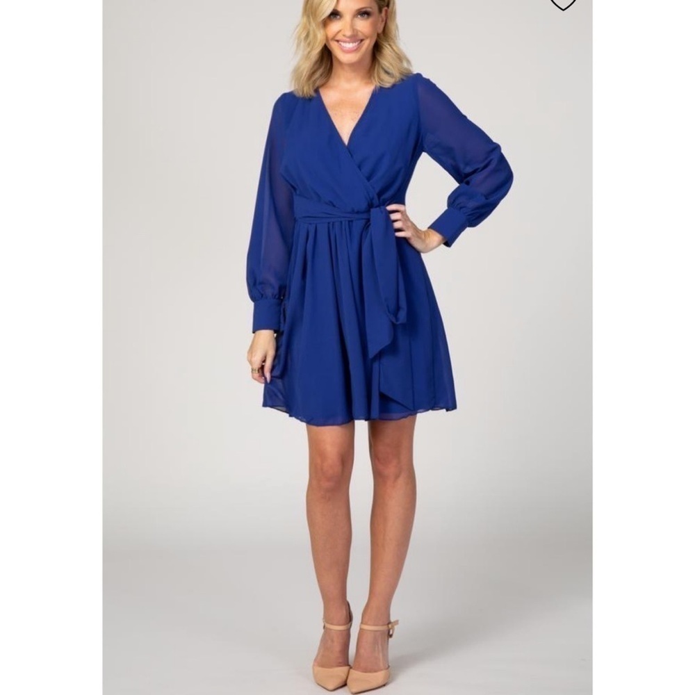 PinkBlush chiffon long sleeve dress nwot